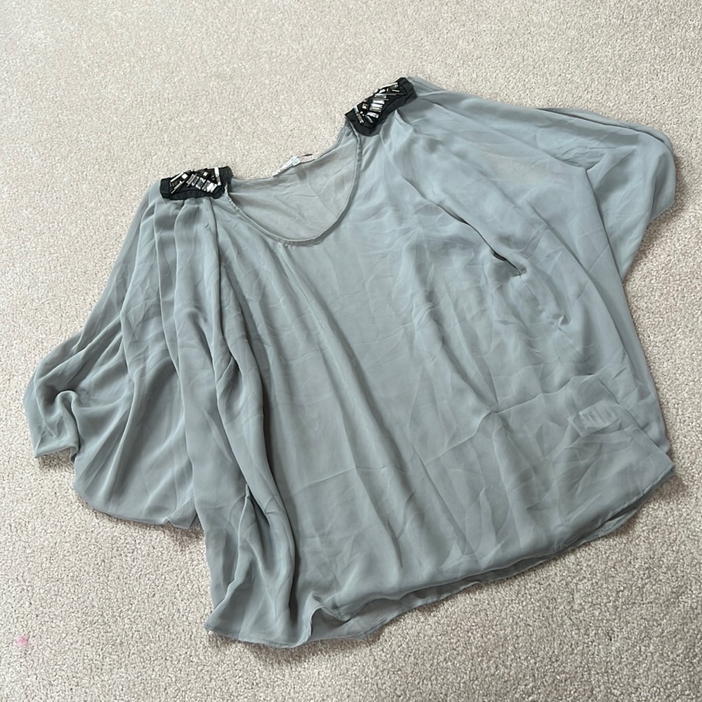 Collective concepts detailed shoulder flowy tank top